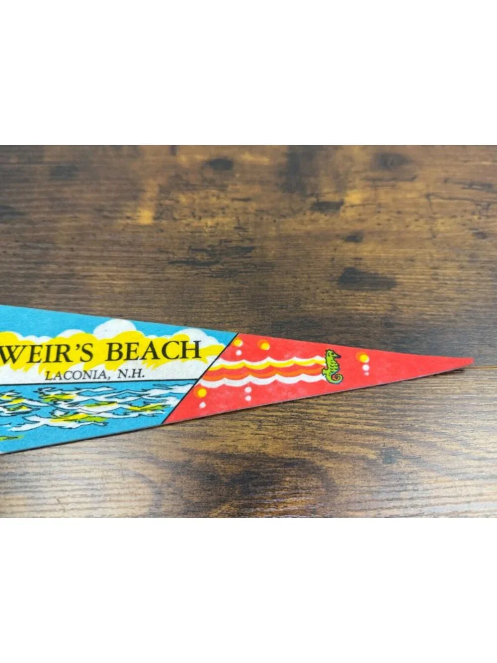 Vintage Weir's Beach Laconia N.H. Souvenir Felt Pennant 14.5 inches